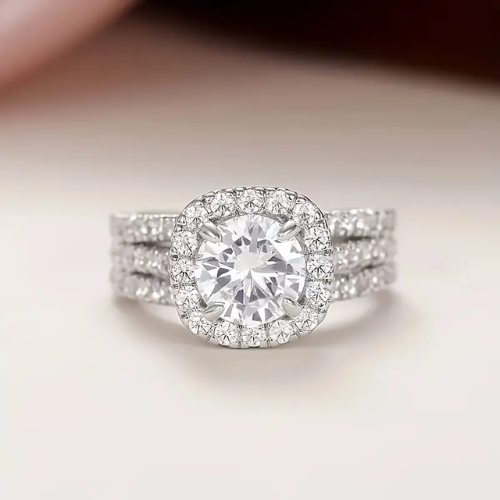 Elegant Silver-Plated Zircon Promise Ring