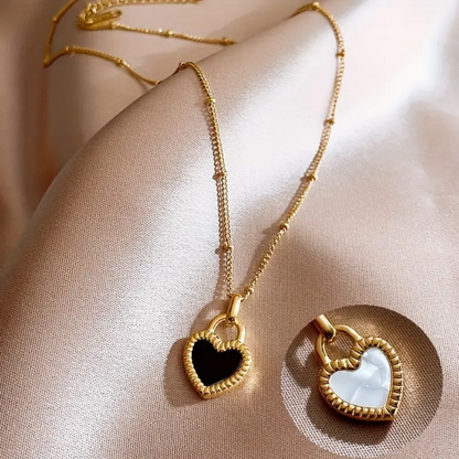 Double-Sided Heart Pendant Necklace for Wome