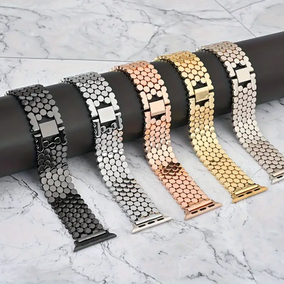 Apple Watch Strap- Gold Fish Scale Pattern