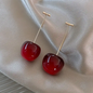 1 Pair Exquisitely Designed Red Cherry Fruit Earrings