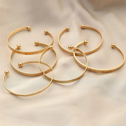 6pcs/Set Letter LOVE Textured Glossy Cuff Bangle Bracelet