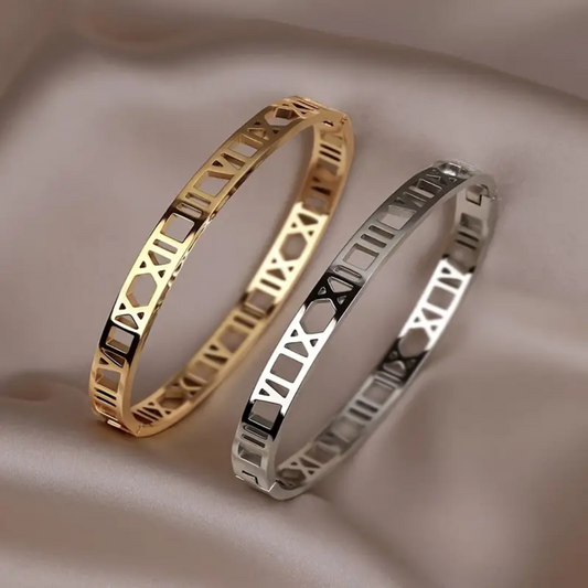 1pc Exquisite Stainless Steel Roman Numeral Bracelet