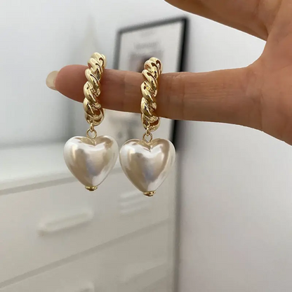 Retro Heart Pendant Earrings