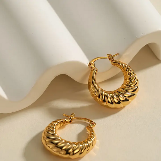 Golden Horn Hoop Earrings