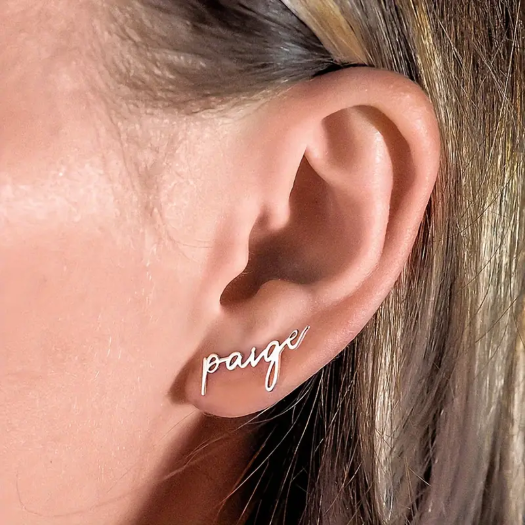 Customizable Stainless Steel Name Earrings