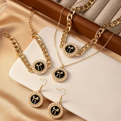 4-Piece Jewelry Set, Elegant Vintage European Style