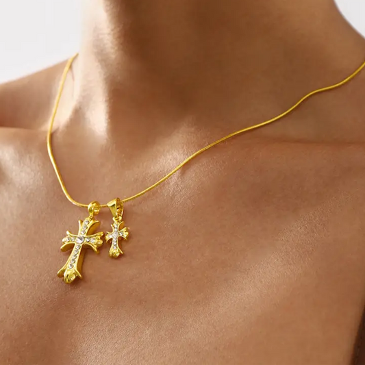 Double Cross Necklace