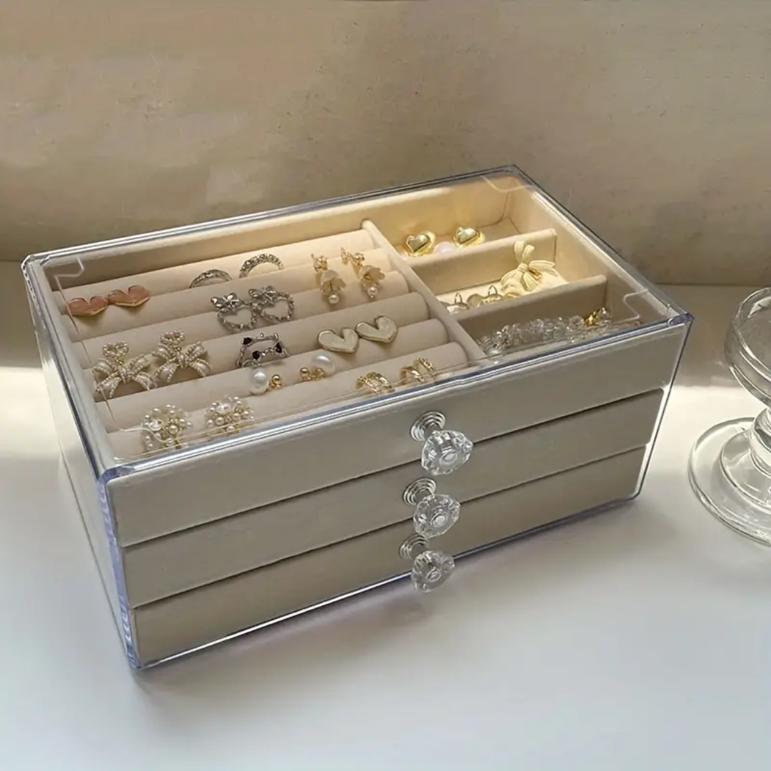 1pc Elegant 3-Layer Acrylic Jewelry Organizer