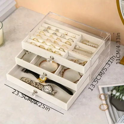 1pc Elegant 3-Layer Acrylic Jewelry Organizer