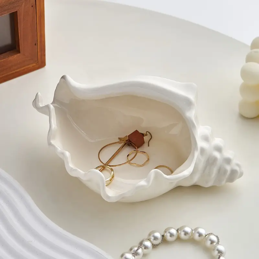 Ceramic Shell Jewelry Tray &amp; Key Bowl