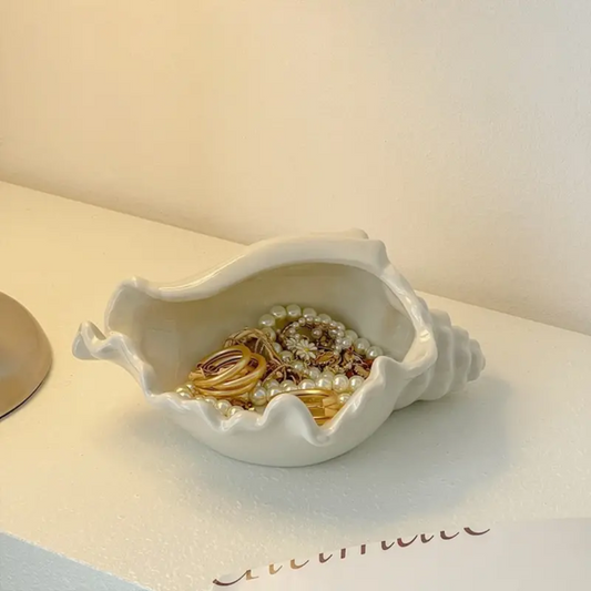 Ceramic Shell Jewelry Tray &amp; Key Bowl