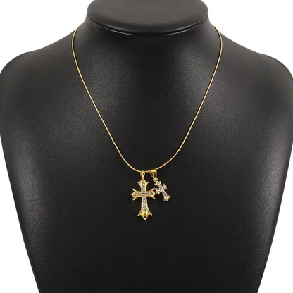 Double Cross Necklace