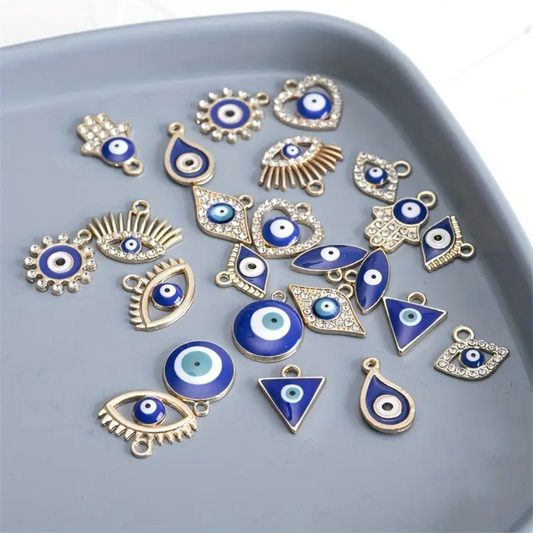 24pcs Evil Eye Alloy Pendant