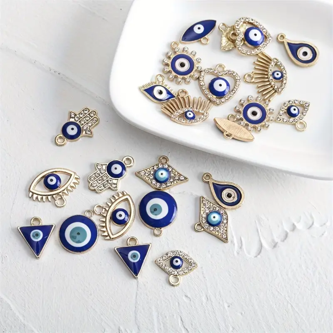 24pcs Evil Eye Alloy Pendant