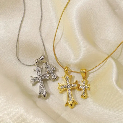 Double Cross Necklace