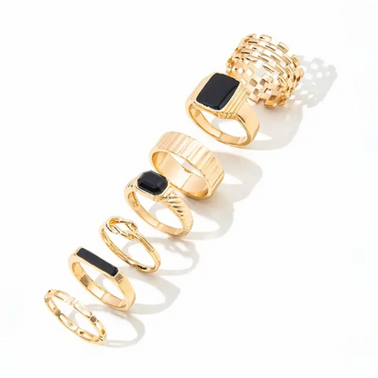 Golden Vintage Stackable Rings 7pcs/Set