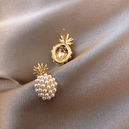 Faux Pearl Decor Pineapple Stud Earrings